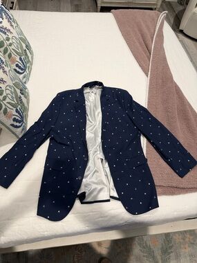 croft & barrow Navy Blazer with White Anchor Print